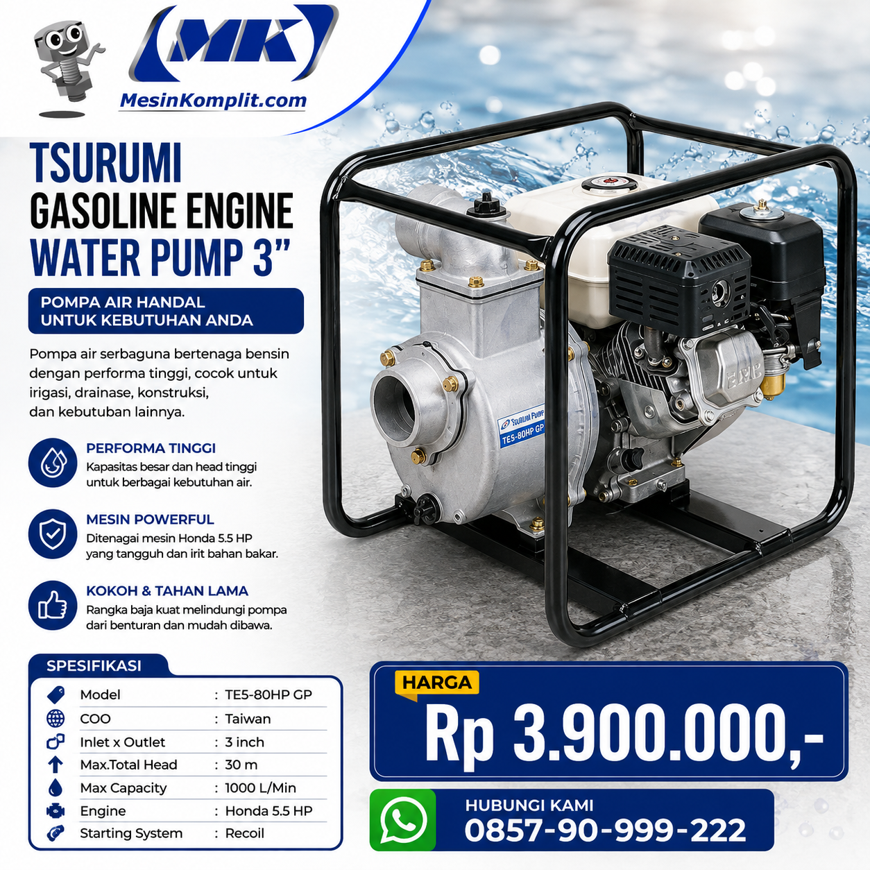 Pompa Tsurumi Honda 3in (...